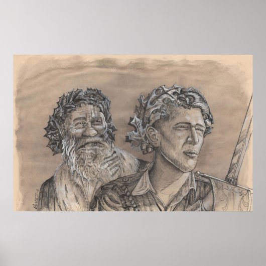 Holly King Oak King van Portia St Luke Poster (Voorkant)