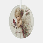 Holly-Kissed Enchantment Glas Ornament (Voorkant links)