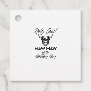 Holly Koe Maw Maw van de Birthday Boy Highland Koe Bedankjes Labels