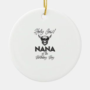 Holly Koe Nana van de Birthday Boy Highland Koe 1 Keramisch Ornament