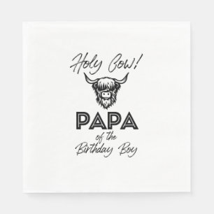 Holly Koe Papa van de verjaardag Boy Highland Koe Servet