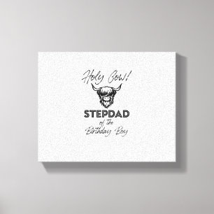 Holly Koe stiefvader van de Birthday Boy Highland Canvas Afdruk