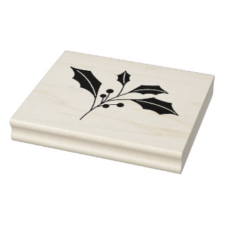 Holly Leaf Christmas Stamp – DIY Craft Rubber  Rubberstempel