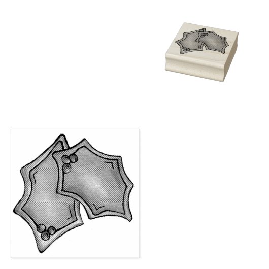 Holly Leaf Leaves Sugar Cookie Kerstmis Baking Rubberstempel (Gestempeld)