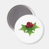 Holly Leaf met bessen Magneet (Voorkant / Achterkant)