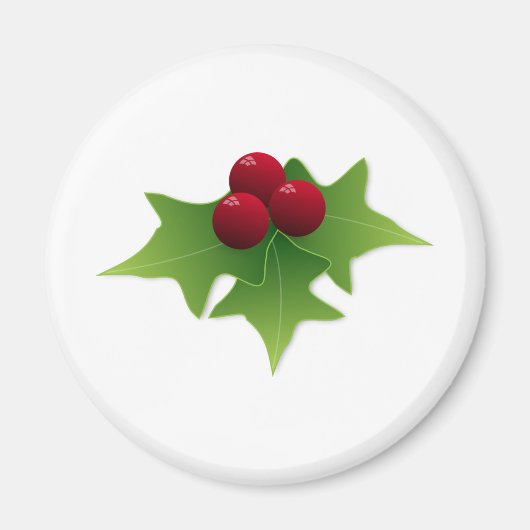 Holly Leaf met bessen Magneet (Voorkant)