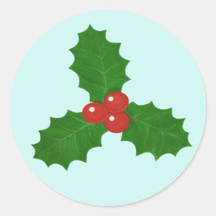 Holly Leaf Ronde Sticker