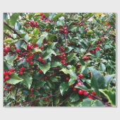 Holly leaves and Berries Cadeaupapier (Vlak)