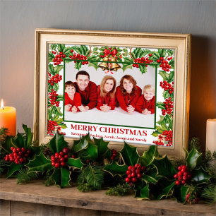 Holly Leaves and Berries Custom Photo Print Foto Afdruk