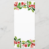 Holly Leaves Berry Kerst | Bruiloftsmenu Menu (Achterkant)