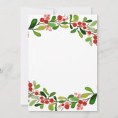 Holly Leaves Berry kerst | Weddenschap Kaart (Achterkant)