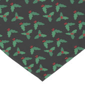 Holly Leaves en Berries op donkere achtergrond Lange Tafelloper (Hoek)