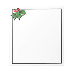 Holly Leaves en bessen Kerstman Notitieblok