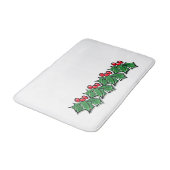 Holly Leaves, Holly berries, Kerstmis Badmat (Gekanteld)