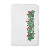 Holly Leaves, Holly berries, Kerstmis Badmat (Voorkant Verticaal)