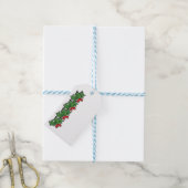 Holly Leaves, Holly berries, Kerstmis Cadeaulabel (Met Touw)