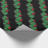 Holly Leaves, Holly berries, Kerstmis Cadeaupapier (Hoek)