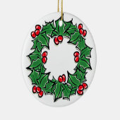 Holly Leaves, Holly berries, Kerstmis Keramisch Ornament (Rechts)
