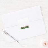 Holly Leaves, Holly berries, Kerstmis Vierkante Sticker (Envelop)