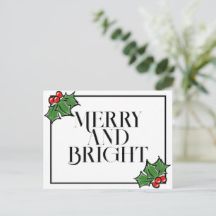 Holly Leaves, Holly berries, leuke vakantie-Briefk Briefkaart