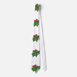 Holly Leaves, Holly berries, prettige vakantie bot Stropdas