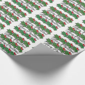 Holly Leaves, Holly berries, Vrolijk Kerstfeest Cadeaupapier (Hoek)