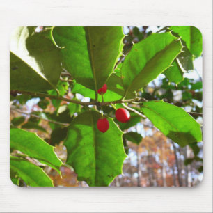 Holly Leaves II Holiday Natuur Botanisch Muismat