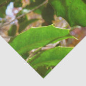 Holly Leaves II Holiday Natuur Botanisch Tissuepapier (Detail)