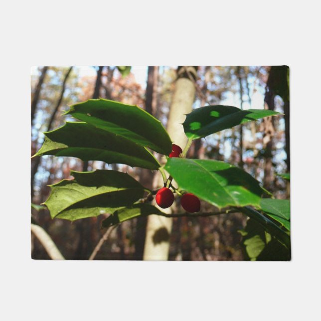 Holly left I Holiday Botanical Deurmat (Voorkant)