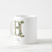 Holly Letter H Personalized Christmas Coffee Mug (Devant gauche)