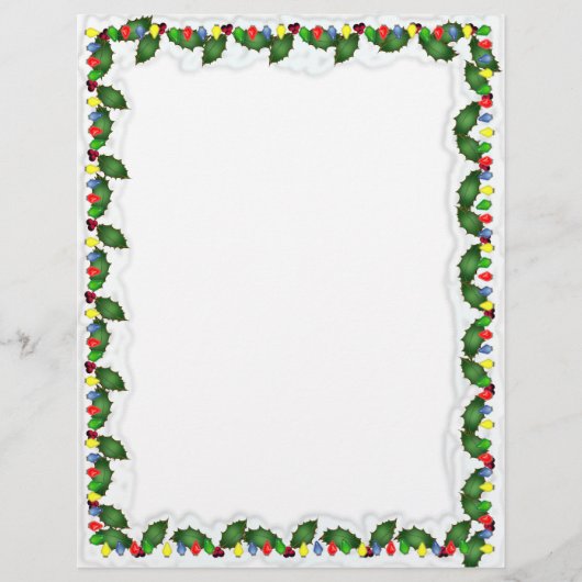Holly Lights Kerststationery Flyer (Voorkant)