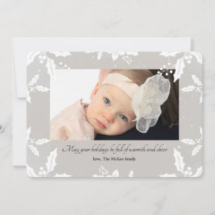 Holly Lijst Holiday-fotokaart Feestdagenkaart