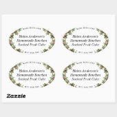 Holly Lijst Ovaal kerstcadeau label (Vel)