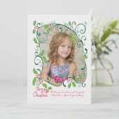 Holly Lijst Photo Holiday Card Feestdagenkaart (Staand voorkant)