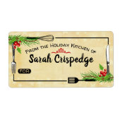 Holly maakt kerstvakantie bakken etiket (Voorkant)