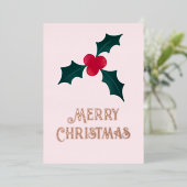 Holly Merry Christmas Folie Kaart (Staand Voorkant)