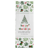 Holly Merry Feestdagen Bright Fun Wijn Cadeautas (Voorkant)