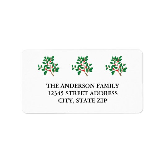 Holly Merry Kerstmis - Adres Label (Voorkant)