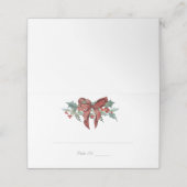 Holly met Bow Place Cards (Buitenkant ongevouwen)