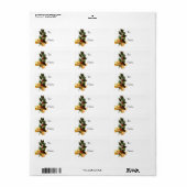 Holly met Gold Bow  Gift Label (Full Sheet)