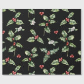Holly Mistletoe Pattern Cadeaupapier (Vlak)