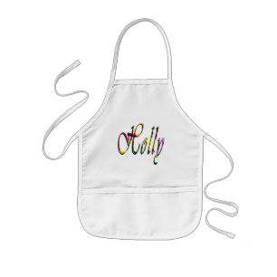 Holly, naam, Logo, artistieke Kindy Apron Kinder Schort