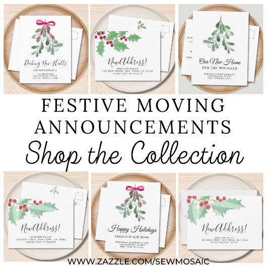Holly New Address Moving Aankondigingskaart