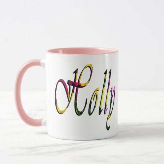 Holly, Nom, Logo, Mug Combo Rose (Gauche)