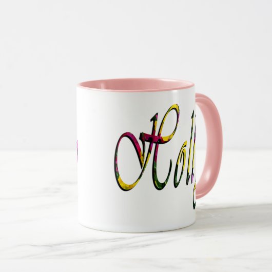 Holly, Nom, Logo, Mug Combo Rose (Devant droit)