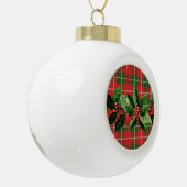 Holly op Kerstmis Plaid 6 Keramische Bal Ornament (Links)
