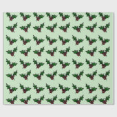 Holly patroon kerstmis cadeaupapier (Vlak)