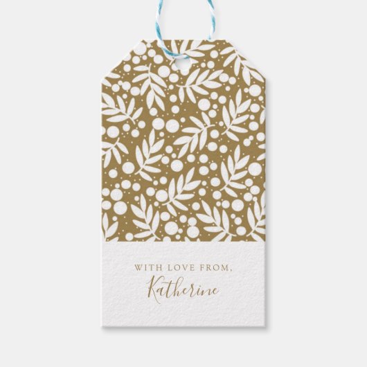 Holly Pattern Cadeaulabel (Voorkant)