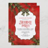 Holly Pine Company Christmas Party Invitation (Devant / Derrière)