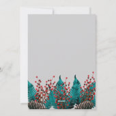 Holly Pine Cone Bouquet Gold Border kerst Feestdagenkaart (Achterkant)